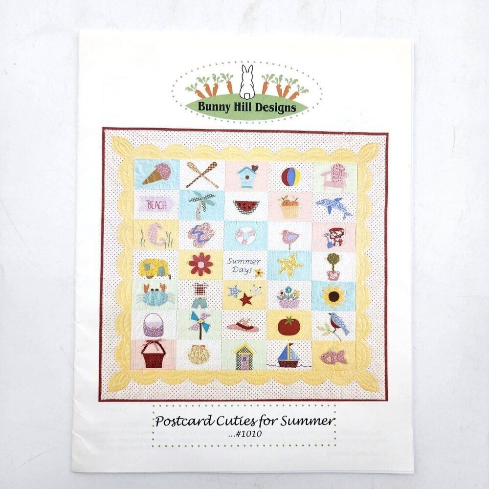 Bunny Hill Designs Quilt Pattern Postcard Cuties for Summer Beach Nautical 38x36
